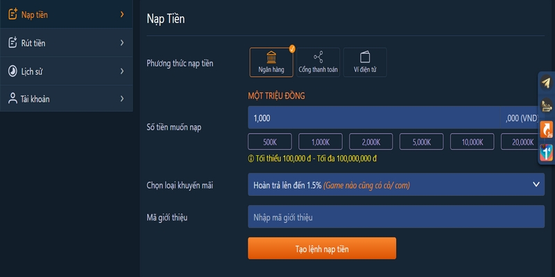 ALO789 cung cấp nhiều phương thức thanh toán phổ biến